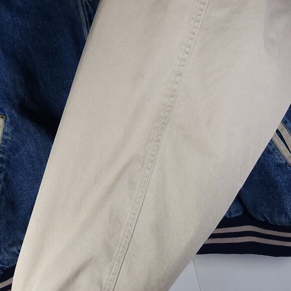 Basic Editions Men's Vtg 90s XL Denim Distressed Colorblock Bomber Jacket - Picture 14 of 16